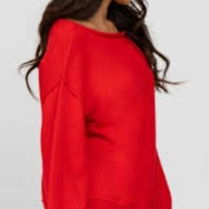 Apana Red Women's Crew Neck Sweater MED 1358